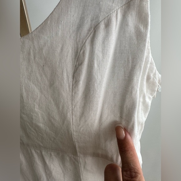 Cotton On Linen Blend White Mini Dress Lined No Size Tag (Est. Small) - Picture 10 of 10